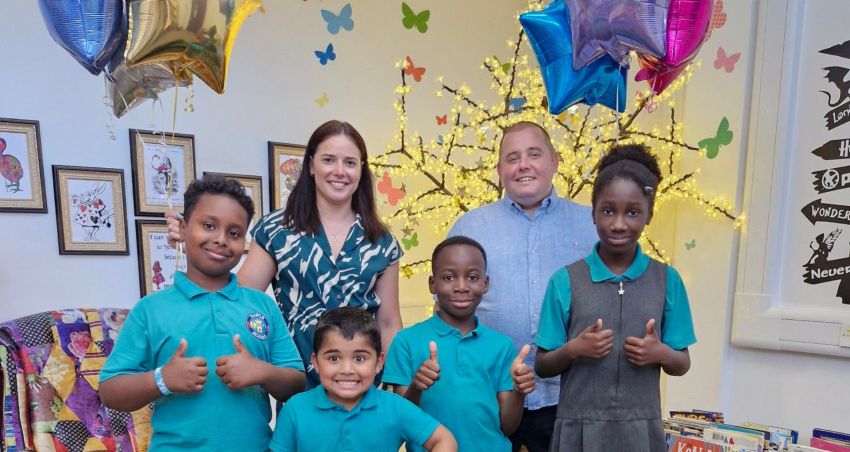 Pupils and staff at Castle Academy celebrate glowing Ofsted report
